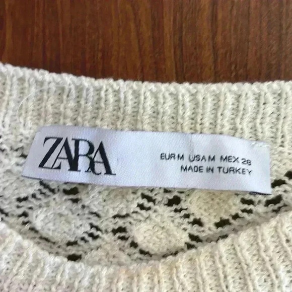 Zara Fringe Bottom Cream Top Size Med - Picture 3 of 8